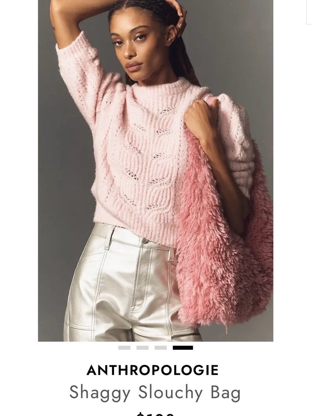NWT retail $108 #Anthropologie #Reclectic Plush Pink Faux Fur Tote Bag - Picture 2 of 4